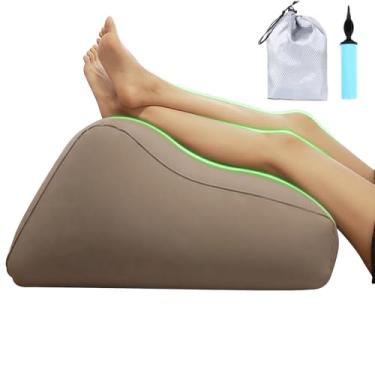 Imagem de Almofada de elevação para inchaço das pernas | Almofada inflável de suporte de joelho, almofada de suporte de perna macia portátil para alinhamento de quadril e coluna no joelho, tornozelo, costas