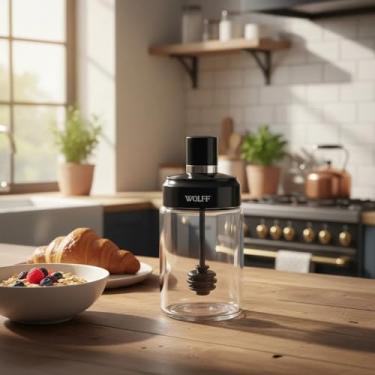 Imagem de Meleira de Vidro Wolff com Pegador Dosador – Tampa Plástica, 1 Unidade, Ideal para Mel, Caldas e Geleias