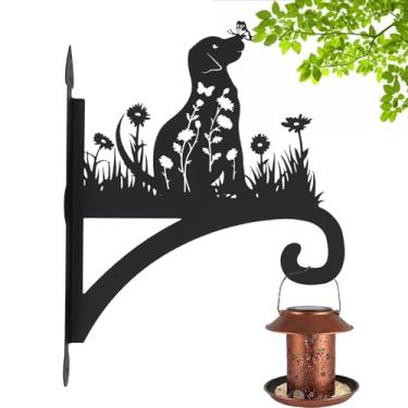 Imagem de Cabide de plantas interno | Suporte de cachorro para alimentador de pássaros - Suporte de parede para varanda varanda jardim quintal pátio interno lanterna alimentador de beija-flor exibição de