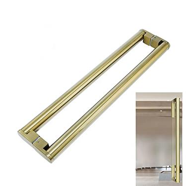 Imagem de SENNIAN Maçaneta de porta, maçaneta de porta de vidro de aço inoxidável, maçanetas de portas deslizantes de escritórios, maçaneta de porta de madeira de empurrar e puxar, corrimão de porta de lojas