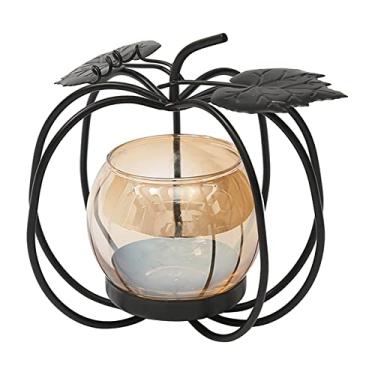 Imagem de Castiçal de luz de chá ferro oco para sala de estar casamento em casa, castiçais de abóbora (tamanho: abóbora)