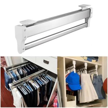 Imagem de QHFTREX Organizador de roupas expansível triangular de 800 mm para armários e áreas de armazenamento, ideal para organizar calças e calças poderosamente