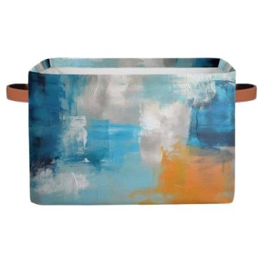 Imagem de Cestos de armazenamento pequenos, quadro de madeira, pintura retrô, com alças, caixas de armazenamento de brinquedos de tecido dobrável, cesto organizador para berçário, sala de estar, quarto