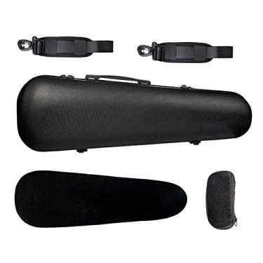 Imagem de Estojo Preto Em Fibra De Carbono Fosco Tamanho 4/4 Estojo Para Violino Antiesmagamento À Prova D'água Leve Tamanho Completo Estojo de Violino