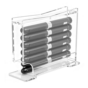 Imagem de QVEEQ Estojo de caneta de insulina para geladeira, canetas de insulina para armazenamento de geladeira, 2,5 cm de largura, caixa de armazenamento de acrílico, portátil e flexível (caneta não incluída)