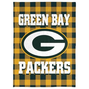 Imagem de FOCO Cobertor de lã xadrez NFL Green Bay Packers 101,6 x 127 cm