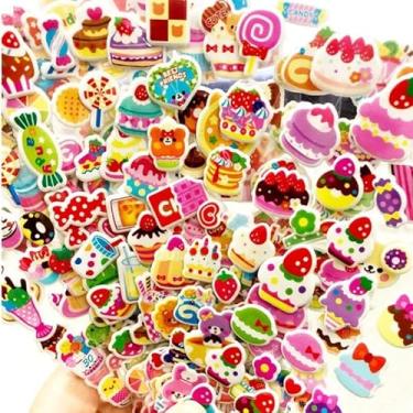 Imagem de 05 Cartelas de Adesivos Hel lo Kitt y Coração Cachorrinho Carinha Feliz Borboleta 3D Adesivo Bolha Alto Relevo Puff (1 Flor + 1 Doce + 1 Natal + 1 M ick ey + 1 D ora)