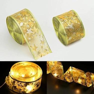 Imagem de Fita de LED Natalina Pisca-Pisca, 5 Metros, 50 LEDs, Laço Decorativo com Efeito Cintilante -Led Branco Quente Premium