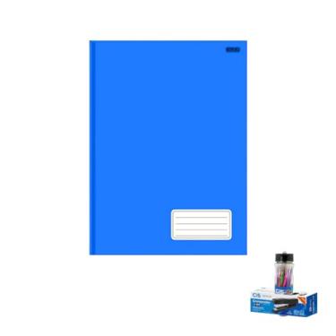Imagem de Kit Caderno Brochurão 1 Matéria 96 Folhas + Caneta Esferográfica 0.7mm Sortidas + Grampeador Metallic C-15
