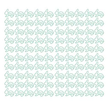 Imagem de Clipes de papel em forma de coelho criativo bonito dos desenhos animados marcadores de página animal para escritório escola uso doméstico material de metal 100 pçs colorido (Verde)