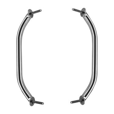 Imagem de Mojiate 2 corrimãos de barco, alças de aço inoxidável, barra de apoio de trilho marítimo resistente, alça de tubo redondo para banheiro, cozinha, lavanderia, trailer e mais (30 cm)