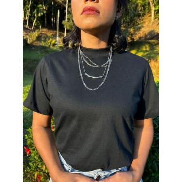 Imagem de Blusa basica feminina gola alta combinaçao perfeita - KGENTE, Preto, G