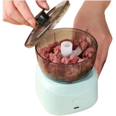 Imagem de Mini Processador Picador de Alimentos Elétrico 350ml - Picador, Triturador e Moedor De Legumes, Temperos com 3 Lâminas em Aço Inoxidável - Ideal para Usar na Cozinha - Cores Sortidas