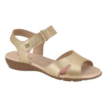 Imagem de Sandália Modare Metalizada Dourada Elegância e Conforto, Dourado, 36