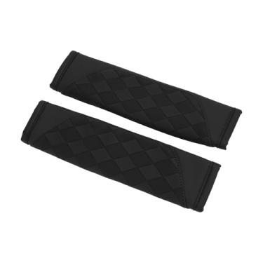 Imagem de Partuto Capa de cinto de segurança preta almofada de couro sintético 22,5 cm alça de cinto de segurança almofada de ombro acolchoado 2 peças