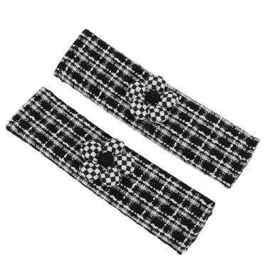 Imagem de Partuto Capa para cinto de segurança preto e branco poliéster algodão linho 23,5 cm tira de cinto de segurança almofada almofada de ombro 2 peças