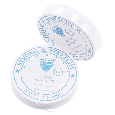 Imagem de aqxreight Corda de Pulseira Elástica, Fio de Miçangas Elástico Forte de 0,8 Mm para Fabricação de Pulseira de Colar de Joias DIY, Com Material de Resina Plástica Transparente (0,8 mm)
