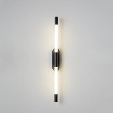 Imagem de Arandela de parede longa LED para interiores, 57 cm de comprimento, luminária para escada, 4000K branco quente, 10 W, iluminação de parede moderna e decorativa, luminária de cabeceira com il