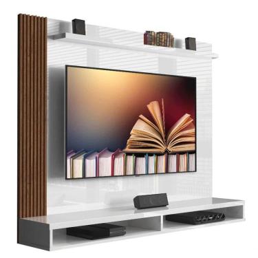 Imagem de Painel Para Tv Dijon Branco Com Naturale - Móveisaqui