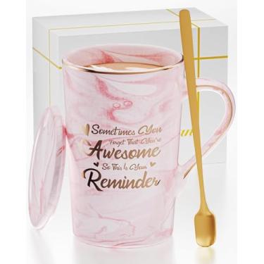Imagem de OLANRUN Caneca de café de cerâmica divertida, presente de caneca de dia das mães para mãe, esposa, avó, filha, amigas, irmã, 400 ml, conjunto de copos reutilizáveis para bebidas quentes e frias
