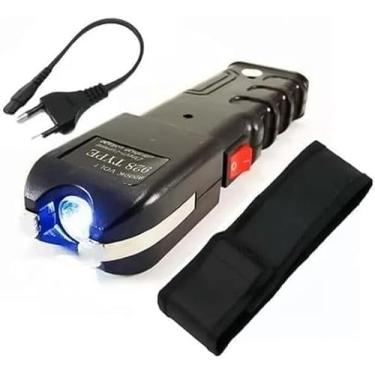 Imagem de Lanterna Tática 2 em 1 Lanterna LED + Autodefesa Proteção Individual Segurança Pessoal Recarregável (110/220) - 12.000v - Próprio para Uso no Campo ou Cidade