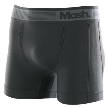 Imagem de Cueca Boxer Sem Costura Mash Masculina Microfibra, G, Cinza chumbo
