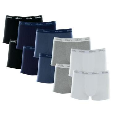 Imagem de Kit Cueca Boxer Mash 10 Peças Masculina Algodão Elástico, G, Sortido 0
