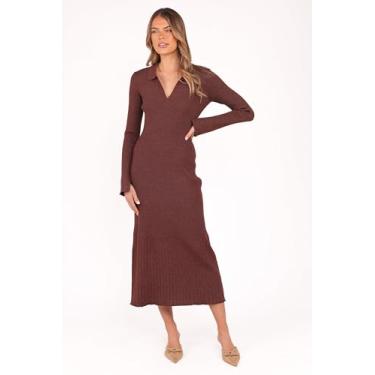 Imagem de Petal & Pup Vestido feminino Makenna-Knit-Brown, Marrom, P