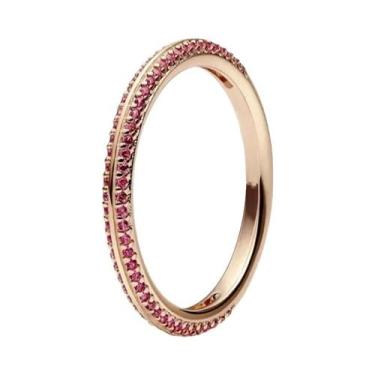 Imagem de Anel Feminino Em Prata Esterlina 925 Com Ouro Rosa E Pedra Em Forma De