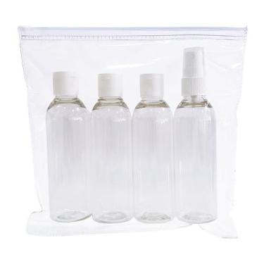Imagem de 2 Kit Viagem 4 Frasco Spray Ft Shampoo Creme Sabonete 100ml - Idealiza