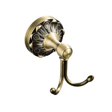 Imagem de PEONYBATH Ferragens de banheiro de latão antigo fixadas na parede ganchos de roupão acessórios de banho de cobre vintage