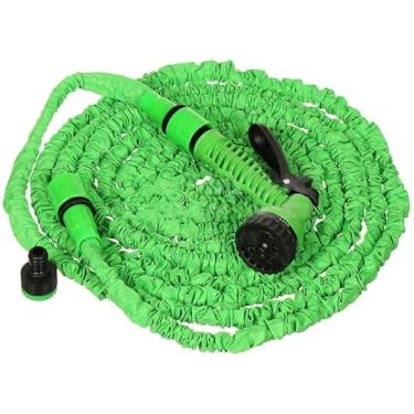 Imagem de MANGUEIRA MÁGICA EXPANSÍVEL 15 METROS COM 7 MODOS DE JATO | FLEXÍVEL, NÃO DOBRA, IDEAL PARA JARDIM, CARRO E QUINTAL- VERDE