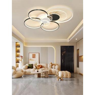 Imagem de Luminária de teto LED dimerizável de 106W, criativa, anti-oscilação, redonda, para sala de estar, sala de jantar, escritório, decoração de casa.