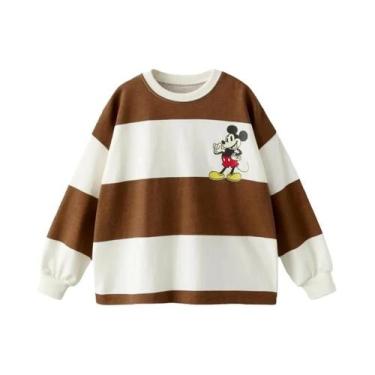 Imagem de Moletom Cinza E Branco Listrado Disney Mickey Para Mãe E Filha, Confor