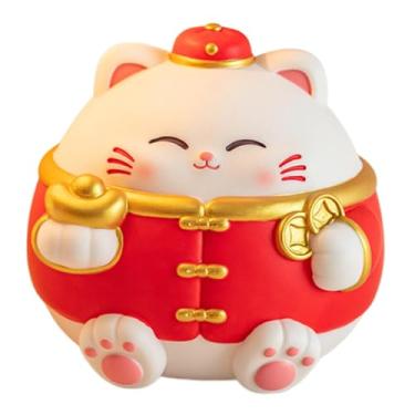 Imagem de Generic Estátua de Gato da Sorte, Estatueta Decorativa, Cofrinho, Ornamento de Mesa, Escultura de Animal para Quarto, Festival da Primavera, Armário ou, Lingote Grande