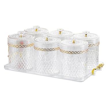 Imagem de ＫＬＫＣＭＳ Organizador de Potes para Alimentos com Tampa Hermética Profissional, Ideal para Grãos de Café e Especiarias, com 6 Frascos - Perfeito para Cozinhar e, Claro