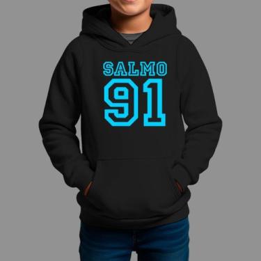 Imagem de Amisetas Basico Moda Cristã Tecido Macio Salmo 91, Preto, 6