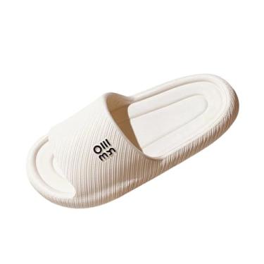 Imagem de Chinelos femininos de primavera verão elegantes casuais antiderrapantes para casa de banho ao ar livre chinelos de EVA de alta qualidade, Branco, 34