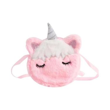 Imagem de Bolsa De Ombro De Pelúcia De Unicórnio Para Meninas, Acessórios De Mod