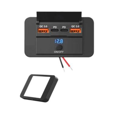 Imagem de Adaptador USB C Dual PD Para Montagem Na Parede Para Carro, Barco, RV,