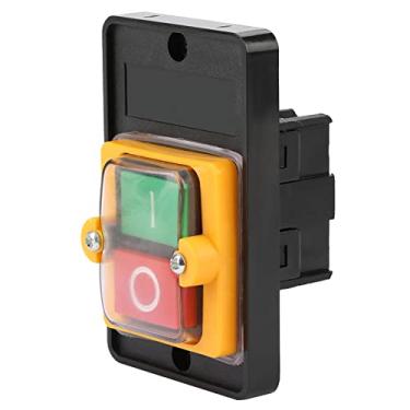 Imagem de AYNEFY Botão de Pressão de Perfuração, Interruptor de Botão à Prova d'água Com Recurso de Travamento Automático, Controle 10a Ac220v/380v para Máquinas de Marcenaria