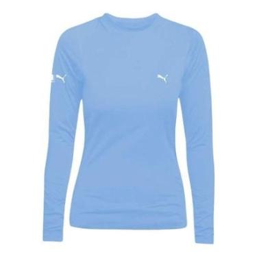 Imagem de Camisa Térmica Puma UV50+ Manga Longa Feminina - Azul M-Feminino