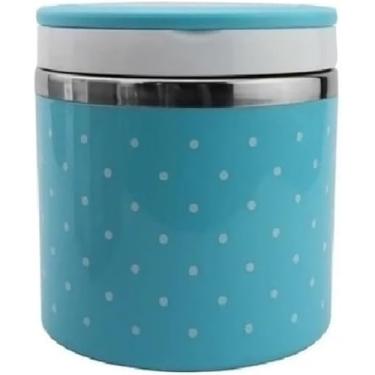 Imagem de Marmita Térmica com Vedação - Dupla Parede Inox, Tampa com Trava, Ideal para Trabalho e Viagens (Azul)