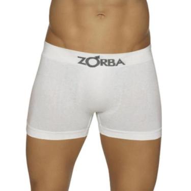 Imagem de Cueca Zorba Boxer 781 Algodão Sem Costura Maior Conforto, Branco, G