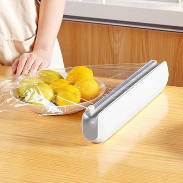 Imagem de Dispenser e Cortador de Filme PVC e Papel Filme - Lâmina Interna para Cortes Rápidos e Seguros