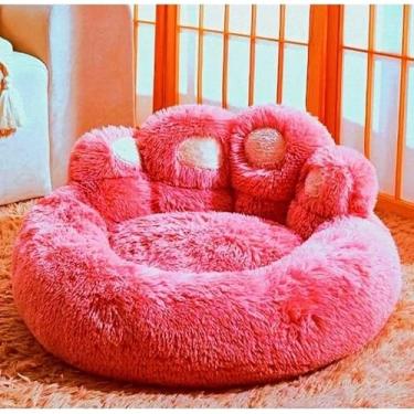 Imagem de Cama Pata Nuvem para Cachorro e Gato – Colchonete Antialérgico Confortável em Vários Tamanhos (PINK,80CM MÉDIO GRANDE)