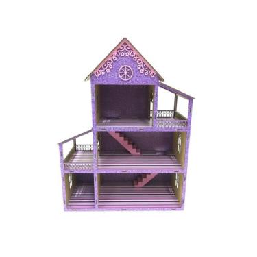 Imagem de Casinha Casa De Boneca Adesivada + Kit De Mini Móveis - babykidsstores