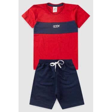 Imagem de Conjunto Infantil Menino Bicolor Gody, 2, Vermelho