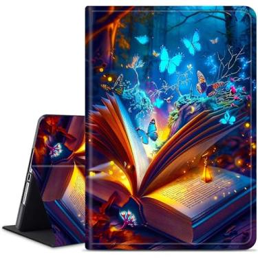 Imagem de Dikoer Capa para iPad de 9,7 polegadas iPad 6ª/5ª geração 2018 2017/iPad Air 2/Air 1, capa inteligente de couro com suporte fino, com função de despertar/hibernar, livro azul borboleta