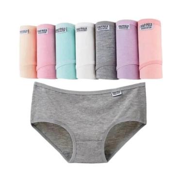 Imagem de Calcinhas De Algodão plus Size Para Mulheres, 7 Peças, Cuecas Macias, 